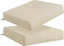 Codi Patio Chair Cushions 19x19 Inch, Waterproof Seat Cushion for Outdoor Furniture with Handles & Adjustable Straps, Fade Resistant - Set of 2, Beige by GreenHaven Gardens