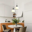 Pendant Light Fixtures Kitchen: Matte Black Farmhouse Island Light with Clear Glass - 6 Inch Mid Century Globe Kitchen Lighting Chandeliers Ceiling for Dining Room by CozyNest Decor