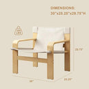 Mid-Century Accent Chair with Wide Armrest & Solid Wood Frame, Detachable and Washable Armchair, Modern Living Room Reading Chairs for Bedroom Sunroom Bedroom Balcony by CozyNest Decor