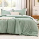 Litanika Comforter Full Size Set Sage Green, 3 Pieces Lightweight Bed Set, Solid Bedding Comforters Sets, Soft All Season Down Alternative Quilt Blanket by CozyNest Decor