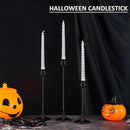Taper Candle Holder Tall Vintage Metal Candlestick Holders Candle Stick Candelabra for Halloween Thanksgiving Christmas Holiday Wedding (Matt Black, 2 Sets (6 pcs)) by CozyNest Decor