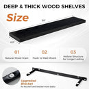 Fun Memories Floating Shelves for Wall, 30" Rustic Wood Deep Wall Mounted Shelves with Invisible Brackets for Decor & Storage, Floating Shelf for Living Room, Bathroom (Black, Set of 2) by CozyNest Decor