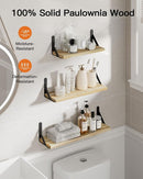 AMADA HOMEFURNISHING Wall Shelves Set of 6, Rustic Farmhouse Style, Wood Floating Shelves for Wall Decor, Bathroom & Bedroom Storage, Living Room Book Shelves, 6pcs by TinyTreasures Baby Boutique
