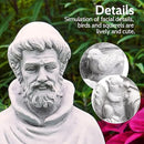 TOETOL St Francis Garden Statues 31 Inch Saint Francis of Assisi Catholic Christian Yard Decor Lawn Garden Patio Outdoor Sculptures Magnesium Oxide Stone Grey Garden Art Decorations by GreenHaven Gardens