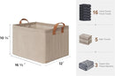 StorageWorks Storage Bins, Fabric Storage Bins for Shelves, Large Storage Baskets with Metal Frame, Closet Baskets and Bins with Handles, Brown and Beige, 2-Pack by TinyTreasures Baby Boutique