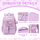 Kids Backpack for Girls School Bags for Middle School Students Book Bag for Elementary Primary Kawaii Ita Backpack, Purple and Beige by TinyTreasures Baby Boutique