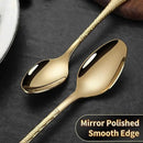Hammered Gold Silverware Set,20 Piece Modern Flatware Set Service for 4,Mirror Polished Stainless Steel Cutlery Set Utensil Set Tableware Set,Kitchen Knives Forks Spoons Set,Dishwasher Safe by CozyNest Decor
