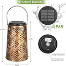 2 Pack Palm Leaves Solar Lantern, Solar Lights Outdoor Waterproof, Outside Hanging Lanterns Garden Lights for Yard Porch Decorative, Thanksgiving Birthday Mothers Day Gifts for Women Men Mom by GreenHaven Gardens