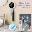 Toothbrush Holder and Cleaner for Bathroom,Minimalist Desktop and Wall Mounted Electric Toothbrush Razor Holder, Automatic Open Close Cover, Clean, Dry for Home Business Travel by CozyNest Decor