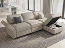 Belffin Convertible Sectional Sofa with Chaise Velvet L Shaped Sofa Couch Modular Sectional Sofa with Storage Grey by CozyNest Decor