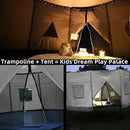 Gardenature 10FT/12FT/14FT Trampoline Tent(Tent Only), Fit Round Trampolines, Shade Cover with LED Light, Outdoor Trampolien Accessories, Anti-Tear, Beige by TinyTreasures Baby Boutique