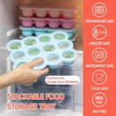 12x1.5oz Baby Food Freezer Tray with Clip Lid Gossamer Pink | Food Grade Silicone Storage Containers for Purees & Vegetables by TinyTreasures Baby Boutique