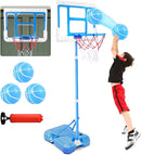 Kids Toy Gift for 3 4 5 6 7 8 Years Old, Kids Basketball Hoop Adjustable Height 3.5FT-6.2FT, Mini Basketball Hoop for Boys Girls, Basketball Goal Toys Outdoor Indoor Game Gifts(Blue) by TinyTreasures Baby Boutique