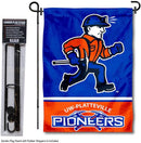 College Flags & Banners Co. Wisconsin Platteville Pioneers Garden Flag with Stand Holder by GreenHaven Gardens