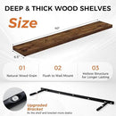 Floating Shelves for Wall, 40 Inch Floating Shelves for Home Decor, Wall Mounted Rustic Wood Shelves, Bathroom, Hanging Deep Shelf for Bedroom, Living Room, Kitchen (Rustic Brown, Set of 2) by CozyNest Decor