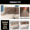 PrinceDeco Sectional Couch Covers Velvet Cushion Covers for Sectional Couch Cushion Covers for Sectional Sofa Separate Sectional Sofa Slipcovers Washable(1 Chaise Back+ 2 Sofa Back,Taupe) by CozyNest Decor