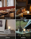 LED 4" inch Touch Night Light for Nursery Baby Kids Set of 2 (Chrome), Small Outdoor Waterproof Lamp for Bathroom Camping, Rechargeable Cordless Table Lamp for Bar Bedside Restaurant Gifts by CozyNest Decor