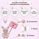 LoopMap Beginner Crochet Kit for Adults & Kids - DIY Amigurumi Bunny with Removable Dress & Accessories - Step-by-Step Video Tutorials, Extra Yarn, Crochet Tools - Handmade Gift (Bunny-Pink) by TinyTreasures Baby Boutique