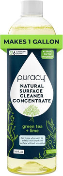 Puracy 99.9% Natural All Purpose Cleaner Concentrate - Makes 128oz Multi Purpose Cleaner - Green Tea & Lime - Surface Cleaner, Floor Cleaner, Kitchen, Cleaner, Bathroom Cleaner - Cleaning supplies by CozyNest Decor