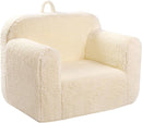 Kids Snuggly-Soft Sherpa Chair, Cuddly Toddler Foam Chair for Boys and Girls, Cream by TinyTreasures Baby Boutique