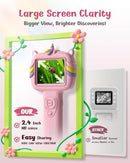 Microscope Camera for Kids Gifts Toys- Handheld Pocket Microscopes with 2.4" Screen and Autofocus - Mini Digital Educational Science Kit for Christmas Birthday for Age 3-5 5-7 8-12 Girls Boys(Pink) by TinyTreasures Baby Boutique