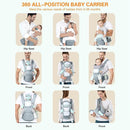 Baby Carrier Ergonomic Infant Carrier with Hip Seat Kangaroo Bag Soft Baby Carrier Newborn to Toddler 7-45lbs Front and Back Baby Holder Carrier for Men Dad Mom by TinyTreasures Baby Boutique