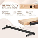 Homeforia Walnut 36 inch Floating Shelf, High End Solid Real Wood 36inch Large Shelves for Bathroom Wall, Dark Brown 36 inches Long Floating Shelves, Heavy Duty Bracket, 36 X 6.5 X 1.75 inch, Set of 2 by CozyNest Decor