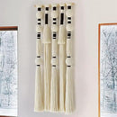 Macrame Wall Hanging Tassels Sphericity Cotton Textile Hanging Geometric Yarn Wall Art for Bedroom Living Room Decor 15.7" W x 39" L by CozyNest Decor