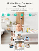 VistaView Lite RB Smart WiFi Baby Monitor with 2 Cameras - 4” 720P Split Screen & 1080P Camera App Control, Motion Alerts, 2500mAh Removable Battery, Night Vision, Multi-User, Triple Security by TinyTreasures Baby Boutique