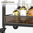Bar Cart, Bar Cart for The Home, Small Bar Cart on Wheels, Beverage Cart, Home Bar Serving Cart with Glass Holder, Drink Cart for Bar, Kitchen, Dining, Marble Black and Black BC03BM by CozyNest Decor