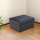 Ottoman Rectangular Storage Ottoman Bench, Flannel Footrest Stool Footstool with Lid for Living Room, Bedroom, Entryway, Brown, 33.5"x25.5"x18" by CozyNest Decor