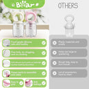 Bear Baby Fruit Food Feeder & Mini Freezer Nibble Tray Combo, 2 Pack Breastmilk Popsicle Molds for Baby Teething Relief, BPA Free Silicone Feeder for Safe Infant Self Feeding, Dishwasher Safe by TinyTreasures Baby Boutique