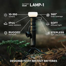 ELECOM NESTOUT Outdoor Camping LED Lantern w/ Mini Tripod, Dimmable USB Powered Soft LED Light, IP44 Water Dust Resistant, 10-350 Lumen, Portable Lamp for NESTOUT Power Bank, Black (LAMP-1) by GreenHaven Gardens