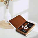 Decorative White Faux Leather Wooden Book Box for Home Decor, Cafe Table, and Bookshelf - Fashion Storage Box (YD-C105 L+S) by CozyNest Decor