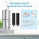 AQUA CREST Gravity Water Filter System, NSF/ANSI 42&372 Certified Black Carbon Filters, Reduce Lead and Up to 99% Chlorine, 2.25G, for Home, Camping, RVing, Off-Grid, Emergencies, AQ-TN-A by CozyNest Decor