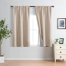 XWZO 100% Blackout Curtain Panels Rod Pocket Thermal Insulated Black Liner Curtains, Noise Reducing and Heat Blocking Drapes for Window Curtains with Tiebacks, Biscotti Beige, W42 x L54, Set of 2 by TinyTreasures Baby Boutique