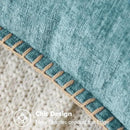 MIULEE Pack of 2 Couch Throw Pillow Covers 20x20 Inch Smoke Blue Farmhouse Decorative Pillow Covers with Stitched Edge Soft Chenille Solid Dyed Spring Pillow Covers for Sofa Bed Living Room by CozyNest Decor