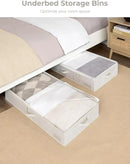 StorageWorks Large Under Bed Storage Containers with Handles and Label Holder, 2 Pack Ultra-thick Fabric Underbed Bins, Closet Organizer for Clothes, Blankets, Sweater by CozyNest Decor