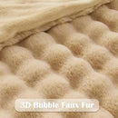 NEWCOSPLAY Faux Fur Throw Blanket Brown Bubble Blanket Thick Warm Soft for Couch Sofa Bed 550GSM (Brown, Throw(50"x60")) by CozyNest Decor