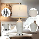 25" Farmhouse Jar Table Lamps Set of 2,Rustic Cream Pot Table Lamp for Bedroom, Living Room,3 Way Touch Control Rustic Bedside Lamps with USB A+C Ports & AC Outlet(LED Bulbs Included) by CozyNest Decor