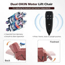 Dual Motor Power Lift Recliner Chair with Massage and Heat for Elderly People, Infinite Position, Burgundy Recliner Chair, Chenille Fabric Lift Chair by CozyNest Decor
