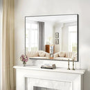 Black Bathroom Mirror for Wall, 36x40 Inch Rectangle Mirrors with Metal Frame, Modern Rectangular Wall Mirror for Bathroom Living Room, Entryway Hangs Horizontal or Vertical by CozyNest Decor