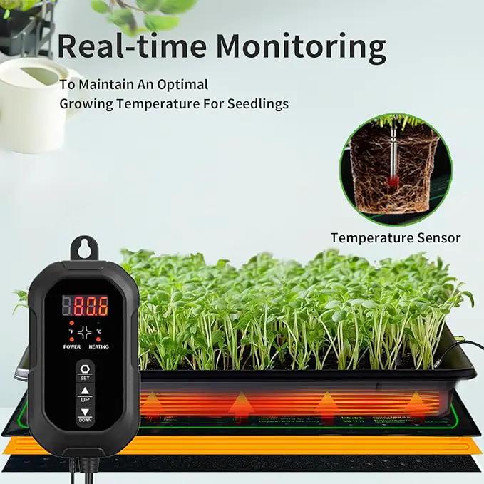 20"x 20" Seedling Heat Mat with Digital Thermostat Combo Set,ETL Certified and Durable Waterproof Warm Hydroponic Heat Mat for Germination,Indoor Gardening,Brewing and Greenhouses, photo 4 of 9