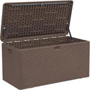 73 Gallon Outdoor Storage Box - Waterproof Resin Deck Box for Patio, Pool & Garden, Lockable Outdoor Cushion Storage & Delivery Boxes for Outside, UV-Resistant, Rich Brown by GreenHaven Gardens