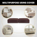 PrinceDeco Velvet Couch Cushion Cover Soft Stretch Cushion Slipcover for Chair Loveseat Sofa Cushion Furniture Protector Seat Cushion Sofa Cover (2 Piece Large Sofa Cushion Covers, Brown) by CozyNest Decor