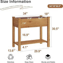 FILWH Raised Garden Bed with Legs Elevated Wooden Planter Box Stand Large Planter Stand Box for Fruits Vegetables Flowers with Divider with Bag - 34x18x30.5IN（Brown） by GreenHaven Gardens