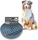 The Slowdown Bowl Silicone Slow Feeder for Dogs & Puppies, Slow Eating, Modern Lick Mat Design, Reduces Gulping, Fits 2 Cups 7.5” Across x 1.5” Tall, Mealtime Challenge, Medium-Ocean by CozyNest Decor