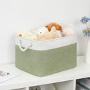 Bidtakay Large Fabric Baskets for Organizing [3-pack] Closet Organizers and Storage Baskets for Gifts Empty Foldable Nursery Baskets for Toy Storage 15 X 11 X 9.5 Inches (White&green) by TinyTreasures Baby Boutique