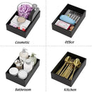 Black Bamboo Drawer Organizer - Silverware&Utensil Holder Organizer for Kitchen Drawers, Multi-Use Drawer Dividers Boxes for Bathroom Counter，Cabinet, Garage, Office Desk, Makeup, Jewelry (9"6"2.5") by CozyNest Decor