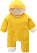 Newborn Baby Fleece Jumpsuit Girls Boys Winter Hooded Coverall Romper Cute Baby Snowsuit Clothes by TinyTreasures Baby Boutique